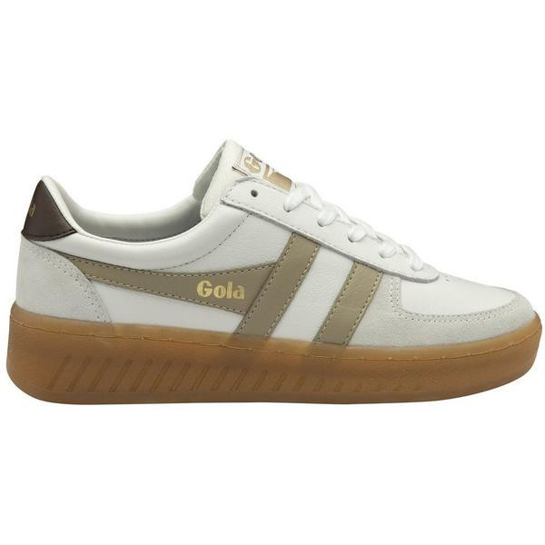 Women's Gola Grandslam Elite Sneakers 9.5 Regular White/Bone/Mocha/Gum | Scheels Sports