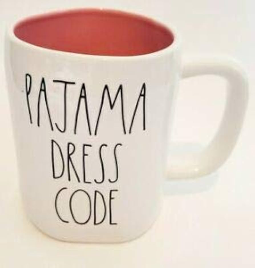Rae Dunn PAJAMA DRESS CODE Mug - Ceramic - PINK inside | Amazon (US)