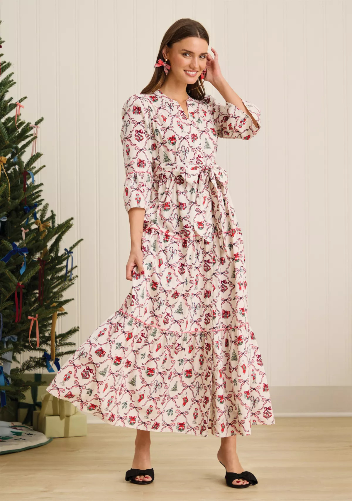 Sewing Down South x Crown & Ivy™ Long Sleeve Maxi Dress with Sash | Belk