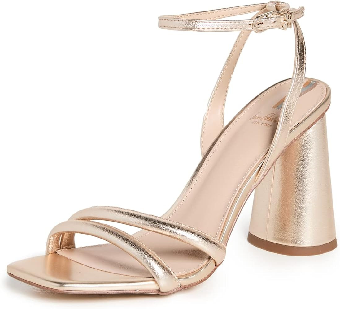 Amazon.com | Sam Edelman Women's Kia Sandals, Gold, 8.5 Medium US | Heeled Sandals | Amazon (US)
