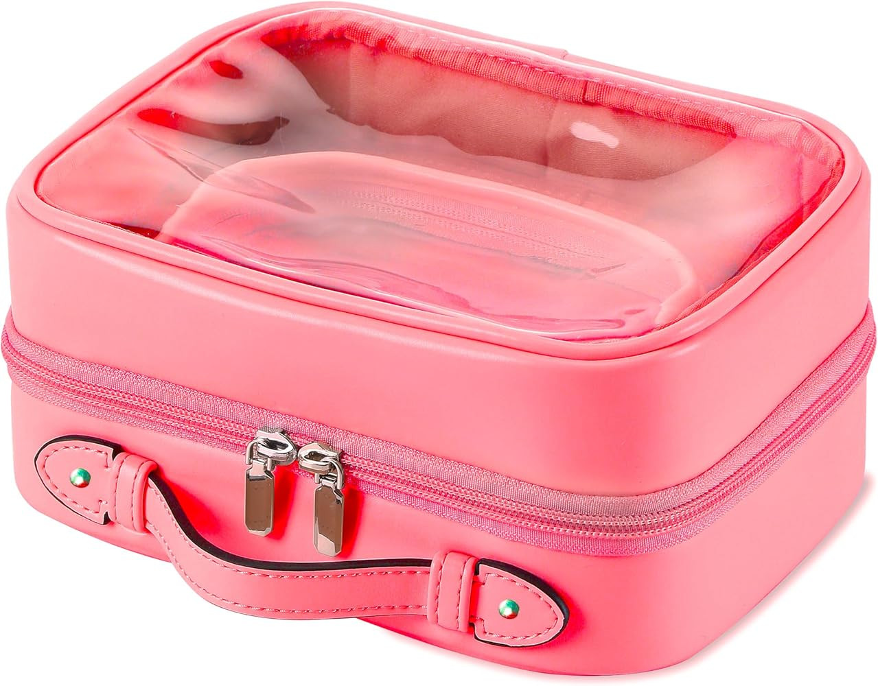 Veki TSA Approved Toiletry Bag Transparent Makeup bag Double Travel Cosmetic bags Case Waterproof... | Amazon (US)