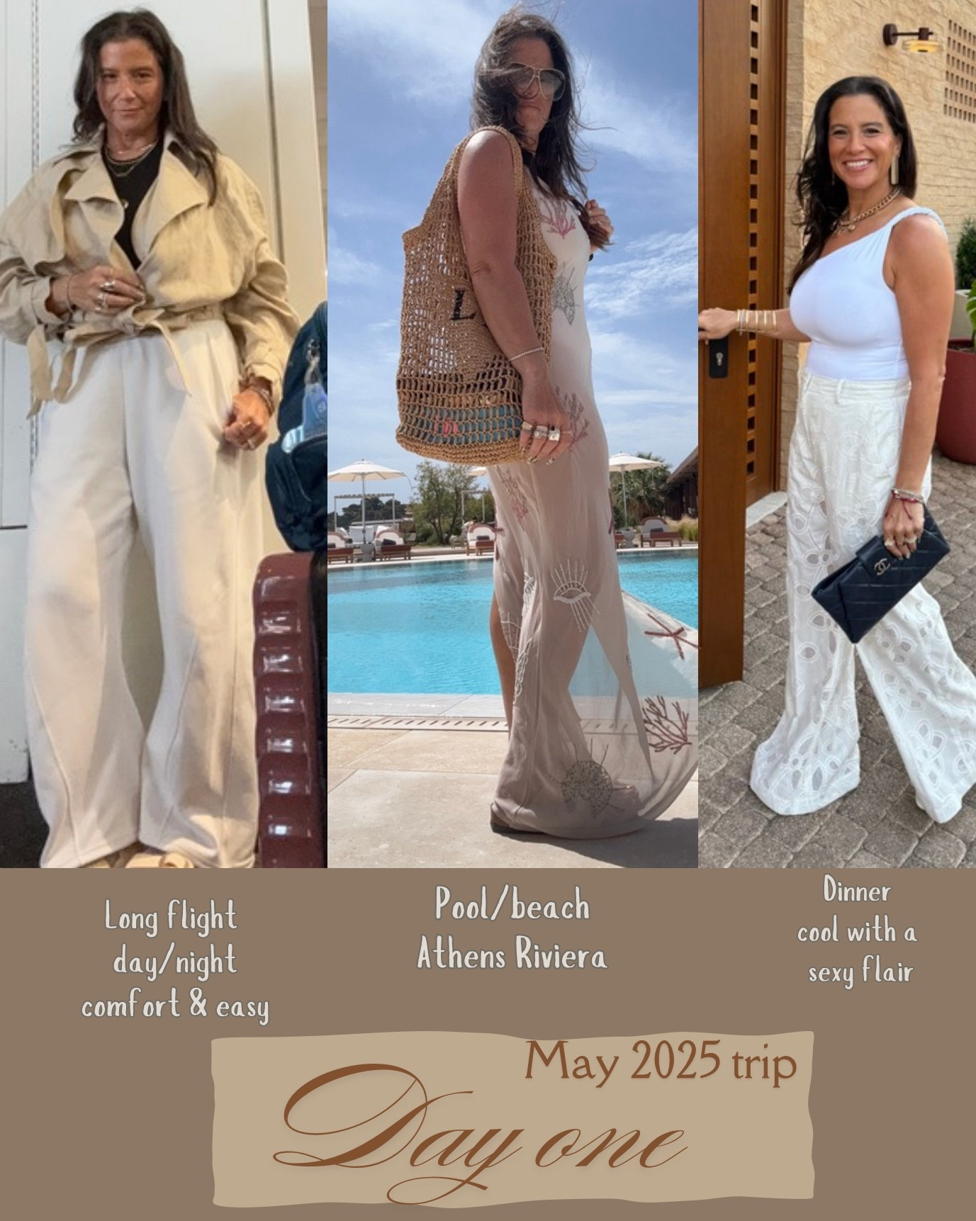 1 day, 1 color scheme, 3 looks. Travel, beach, cool restaurant for dinner. White/beige on pointt

#LTKTravel #LTKSummerEdit #LTKStyleTip