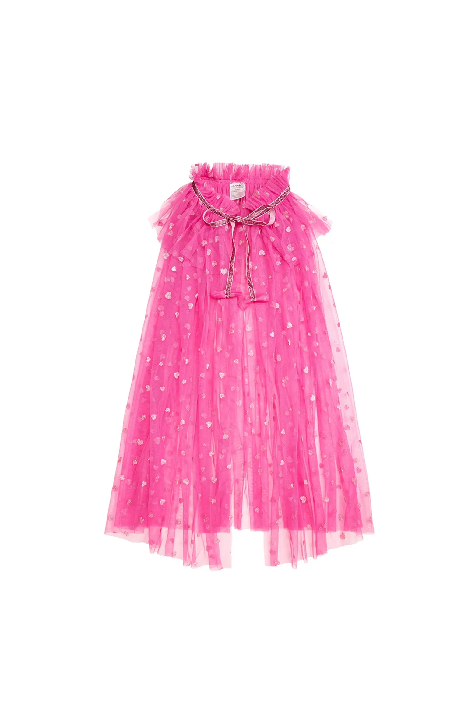 Pink Glitter Heart Valentine's Day Cape | Nordstrom
