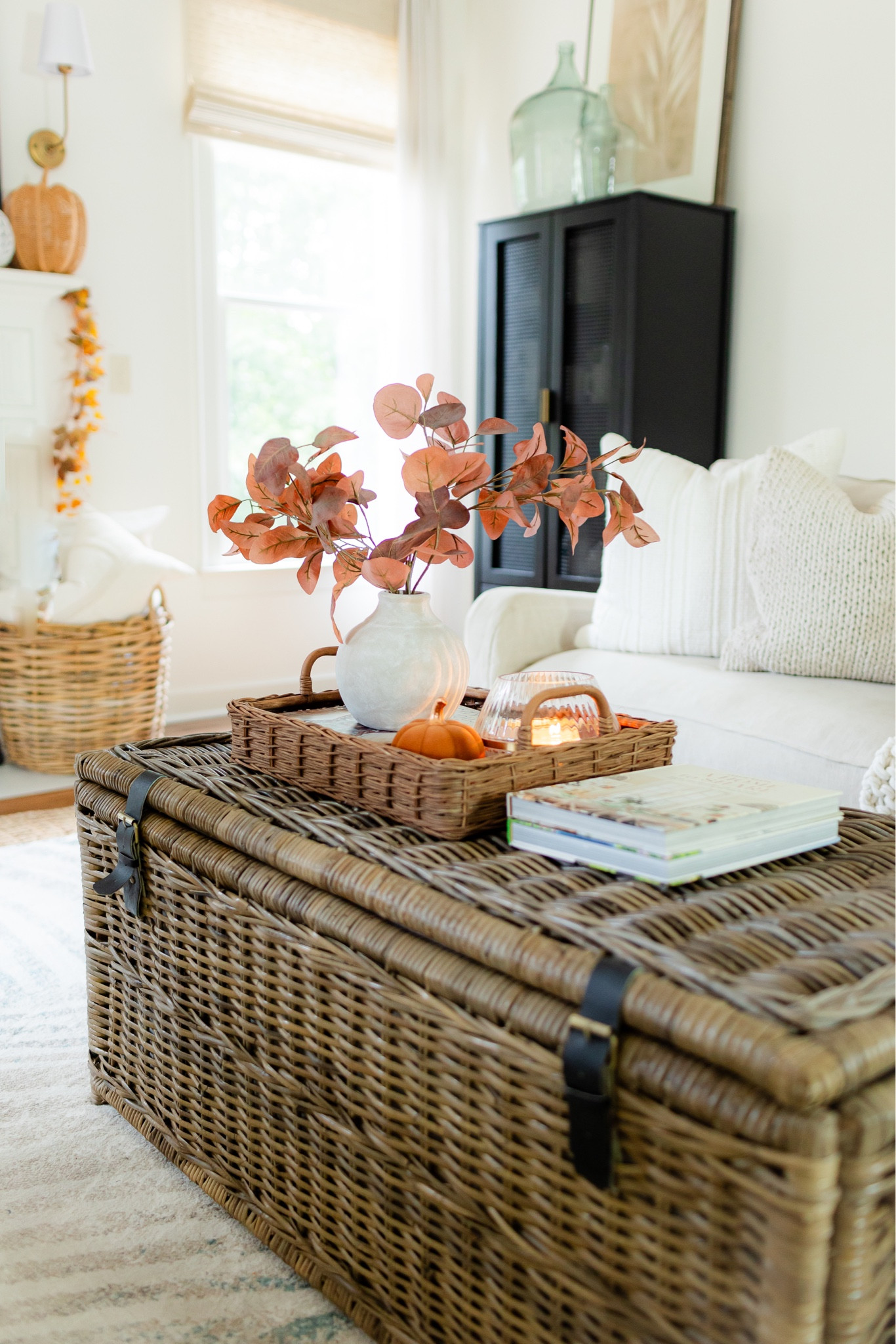 Fall decor for the home // My new coffee table is perfect for fall with the wicker texture. Style with candles, books and fall stems. Target fall home finds 

#LTKunder50 #LTKSeasonal #LTKhome