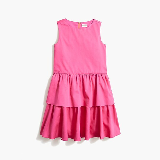 Girls' sateen tiered dress | J.Crew Factory