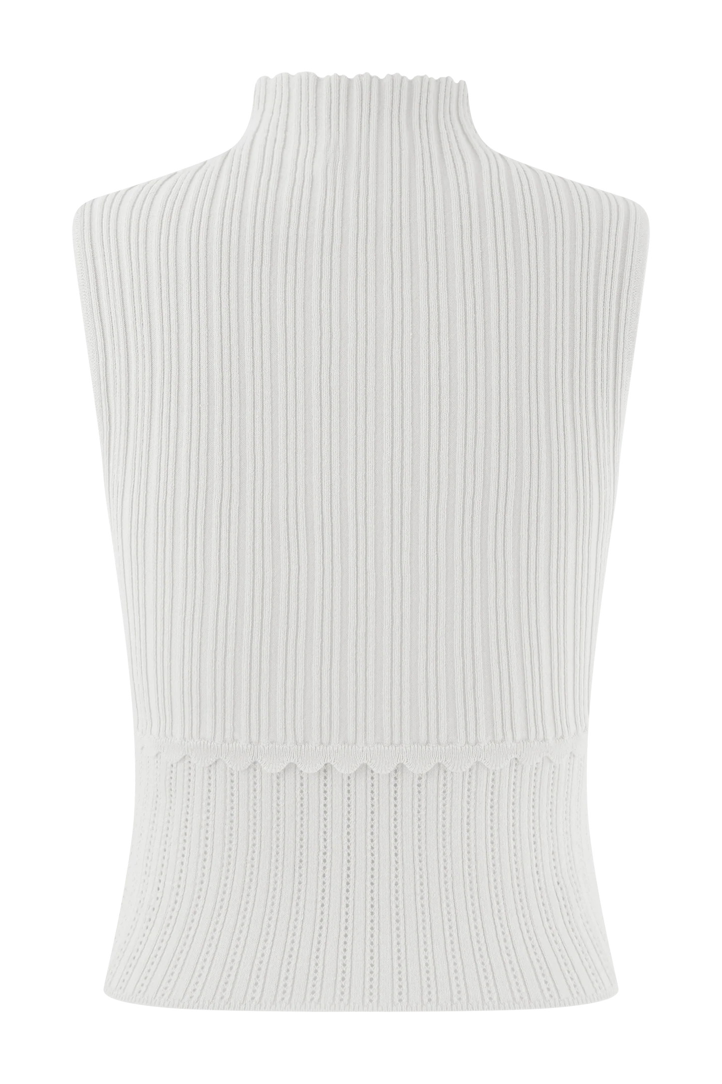 Indy Pointelle Knit Top - Ivory | Meshki UK