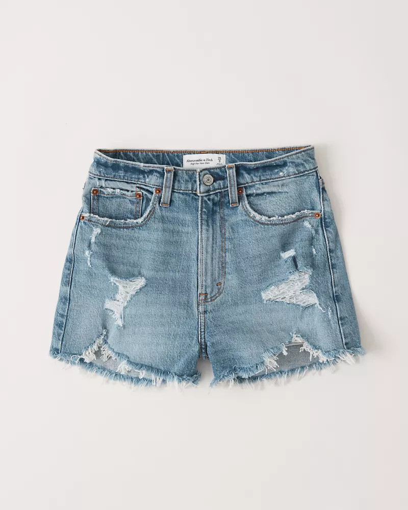 Curve Love High Rise Mom Shorts | Abercrombie & Fitch (US)