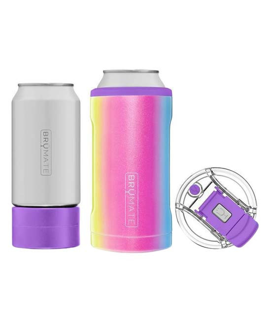 BRUMATE Cup Sleeve - Glitter Rainbow Hopsulator Trio Stainless Steel Insulated Can Cooler | Zulily
