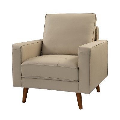 Christine Vintage Genuine Leather Armchair | HULALA HOME-BEIGE | Target
