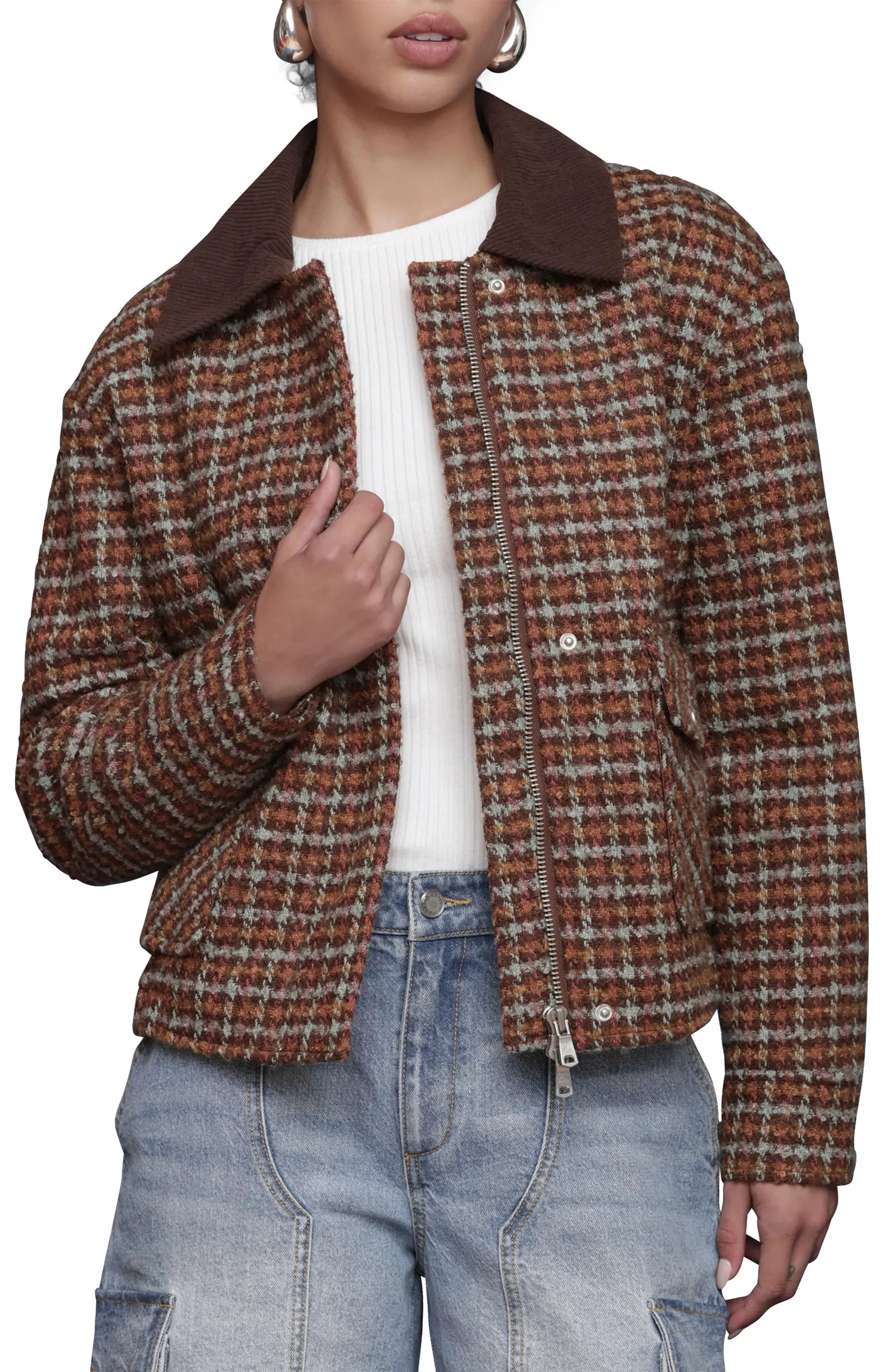 Avec Les Filles Oversize Tweed Bomber Jacket | Nordstrom | Nordstrom