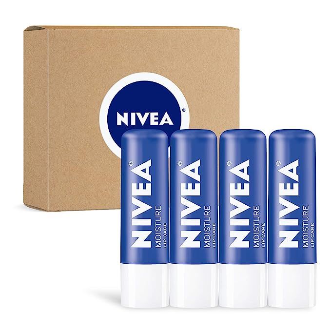 NIVEA Moisture Lip Care, Lip Balm Stick with Shea Butter, Jojoba Oil and Avocado Oil, 0.17 Oz, Pa... | Amazon (US)