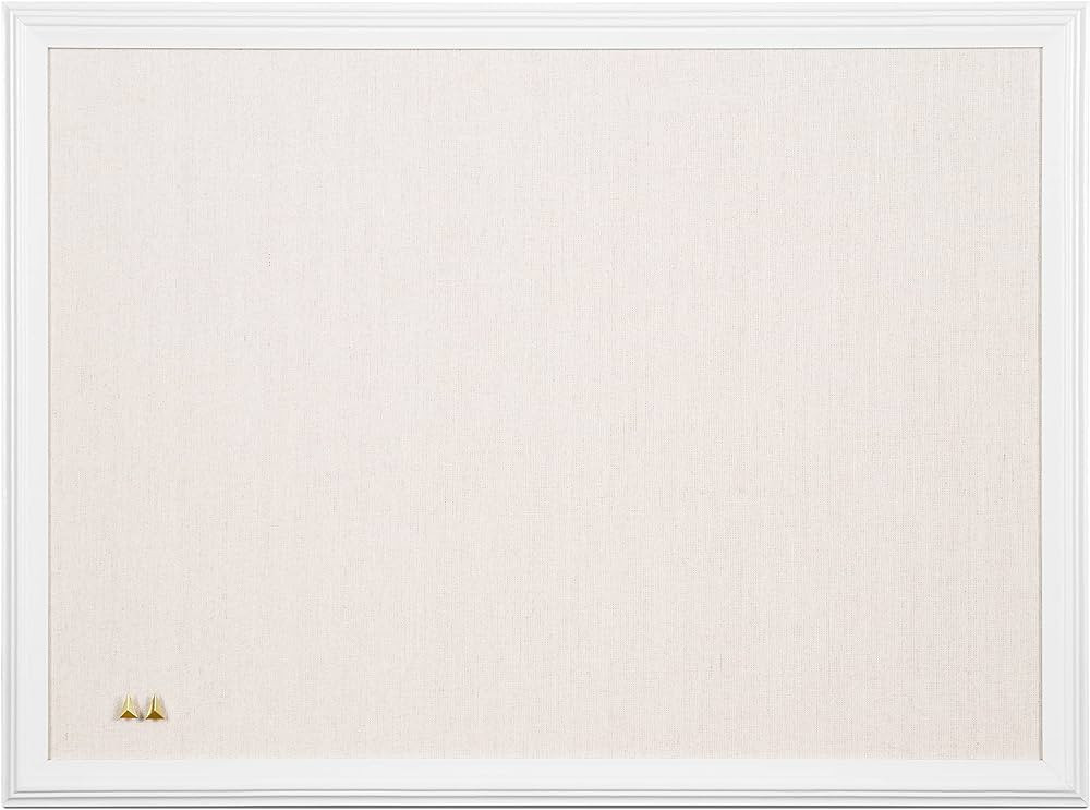 U Brands Linen Cork Linen Bulletin Board, 17 x 23 Inches, White Wood Frame (3264U00-01) | Amazon (US)