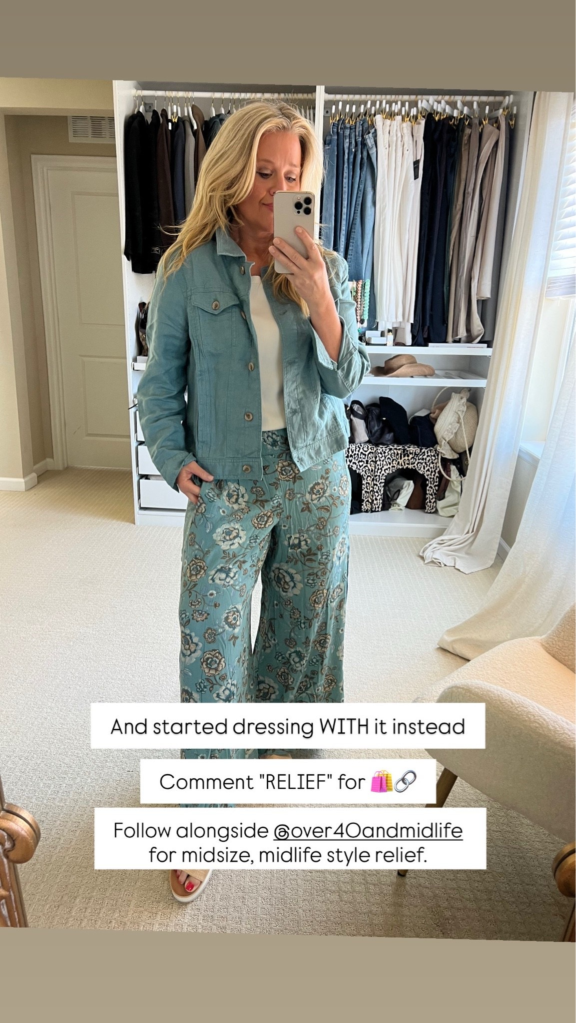✨Tap the bell, save and ❤️ for over 40 fashion, midlife style, midsize fashion and luxury looks for less. 

If getting dressed has felt harder lately… you’re not imagining it. 🤍

A lot of us were taught tighter clothes would make us look smaller.

But in midlife, that often creates more pulling, more tension, and more frustration.

What finally changed things for me wasn’t hiding my body…
It was learning how to dress WITH it instead.

That’s where Outfit Physics changed everything:

✔️ softer structure
✔️ pieces that skim instead of cling
✔️ balance instead of squeezing
✔️ comfort + polish together
And honestly?

Getting dressed started feeling easier again.

Comment RELIEF and I’ll send the pieces that are actually working for me right now. ✨

Follow @over40andmidlife for midlife style that supports us not fights us.


👑"Helping you look good, feel good!" - Lindsey Denver

#LTKOver40 #LTKPlusSize #LTKMidsize

Comment SHOP below to receive a DM with the link to this post on my LTK ⬇ https://liketk.it/6dm84