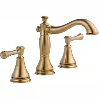 Delta Cassidy 8 in. Widespread 2-Handle Bathroom Faucet with Metal Drain Assembly in Champagne Br... | The Home Depot