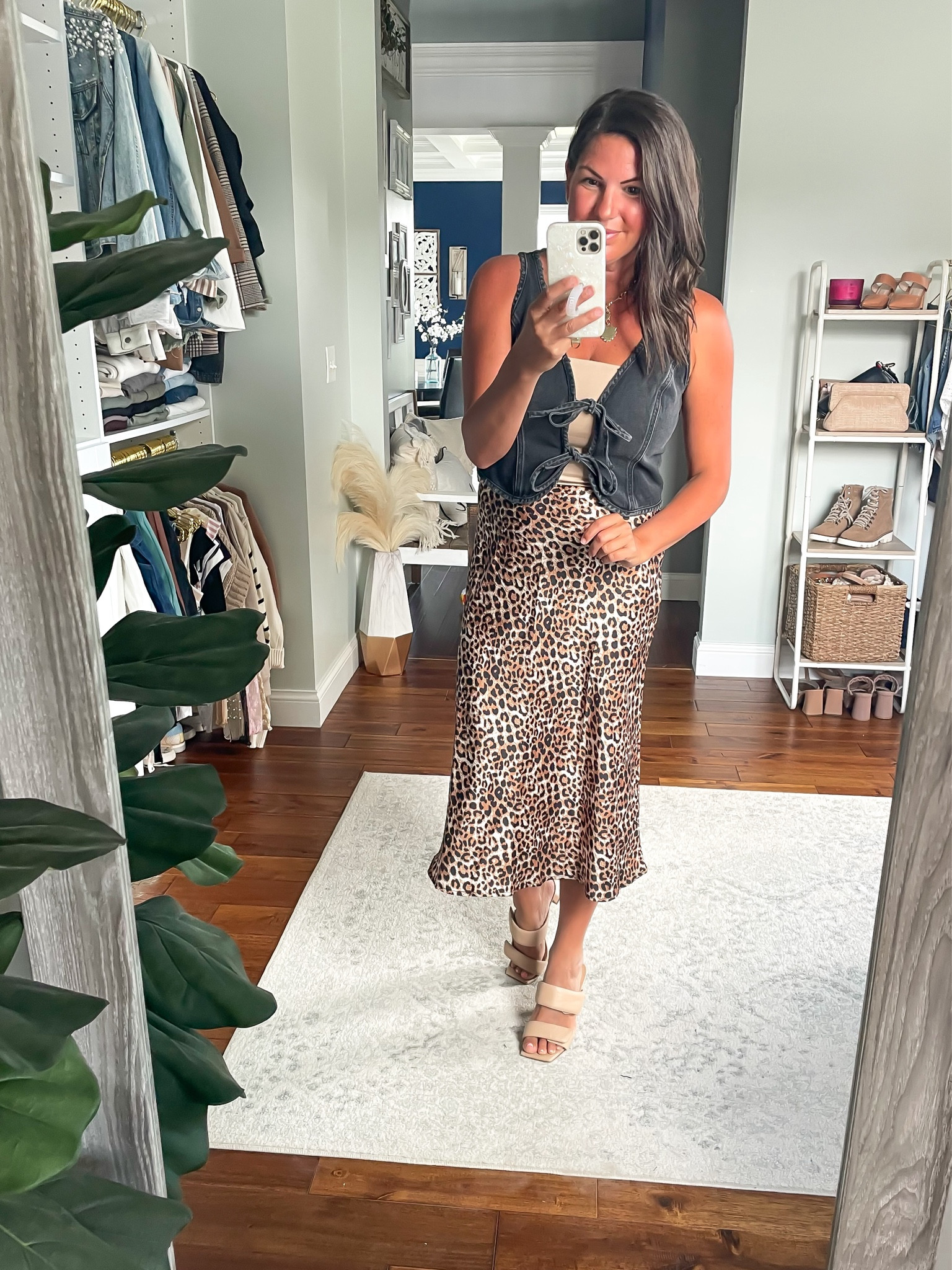 Leopard skirt with tie front denim vest
Fall fashion 
Save on skirt with megan15

#LTKSeasonal #LTKStyleTip #LTKFindsUnder50