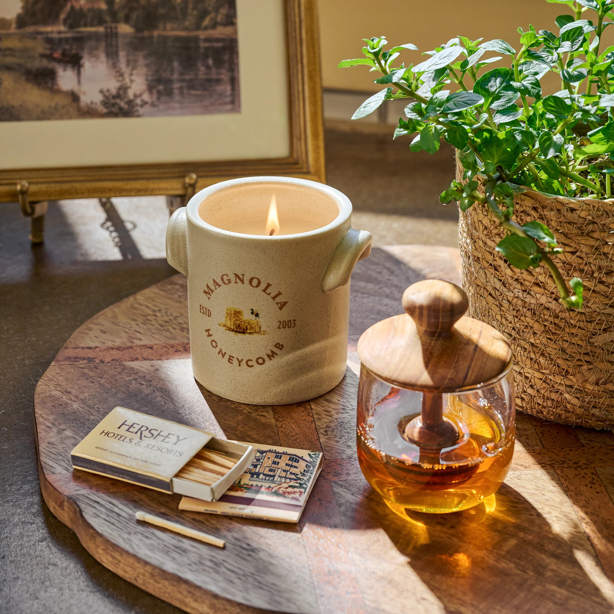 Antiqued Wood Round Serving Board | Magnolia