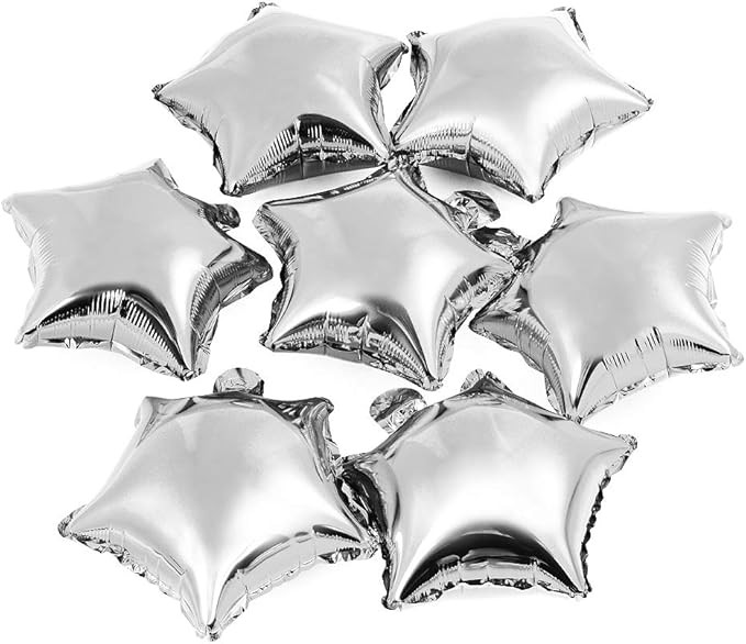 Star-shaped Balloon,10" Silver Foil Balloon Mylar Balloon,Pack of 50 | Amazon (US)