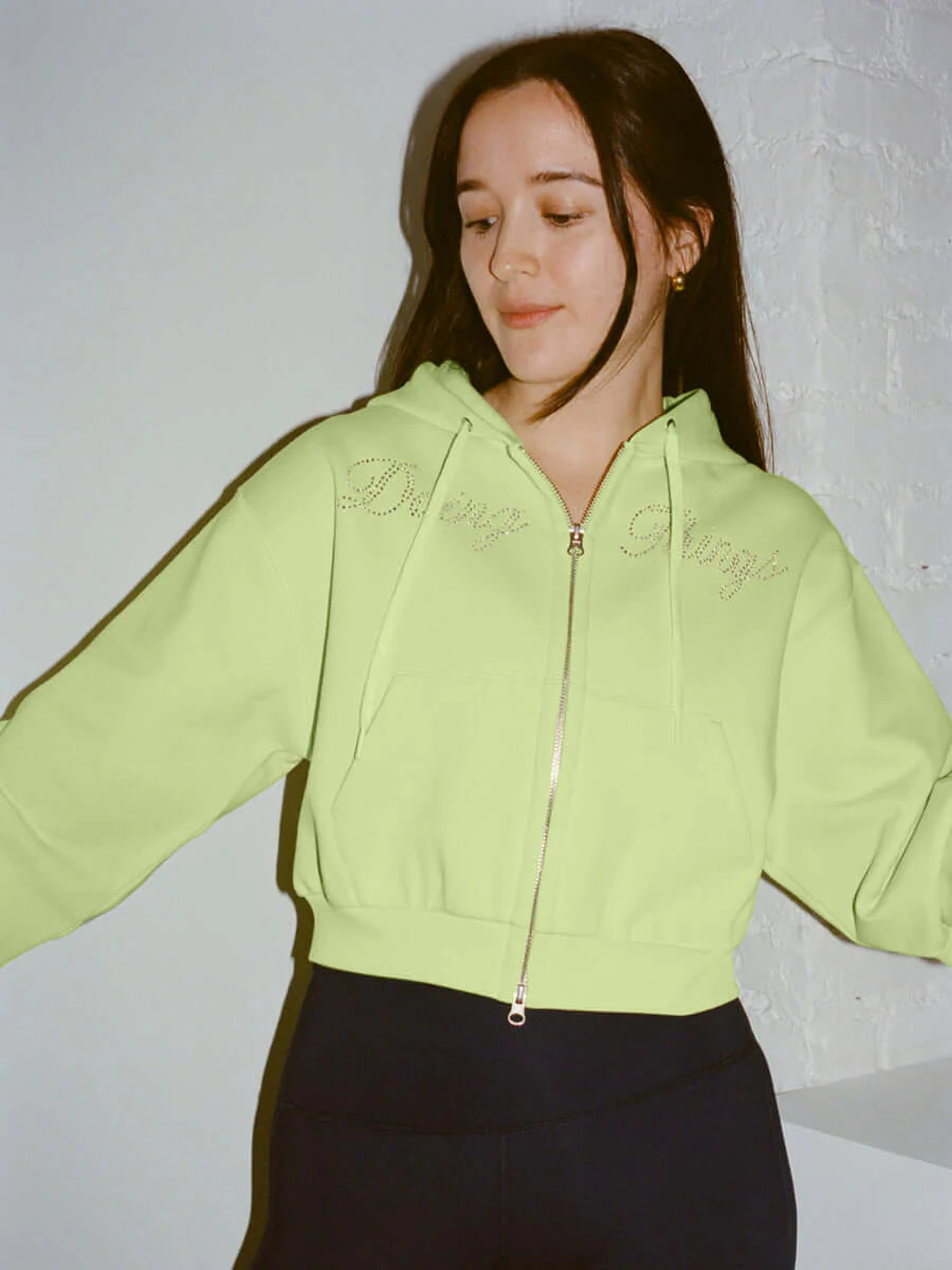Diamant\u00e9 Doing Things Hoodie in Strobe Fleece - Limon | OV | Outdoor Voices