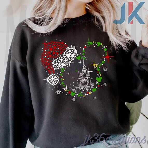 Disney Christmas Sweatshirt, Mickey Mouse Christmas Sweatshirt, Disney Christmas Ears Shirt, Sant... | Etsy (US)