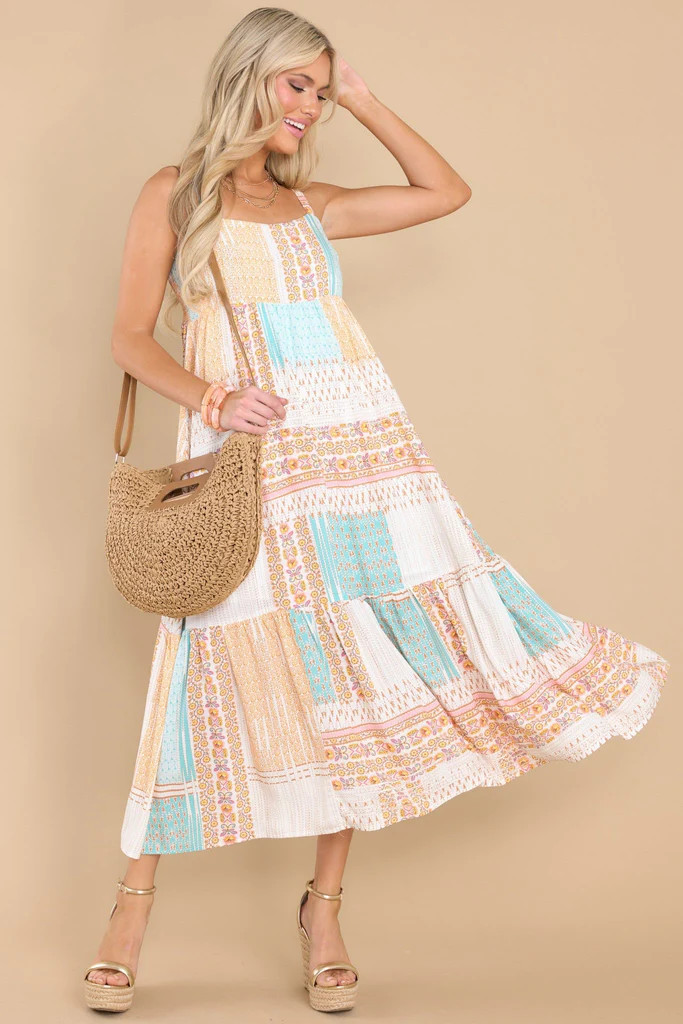 Dreamy Admiration Orange Multi Print Maxi Dress | Red Dress 