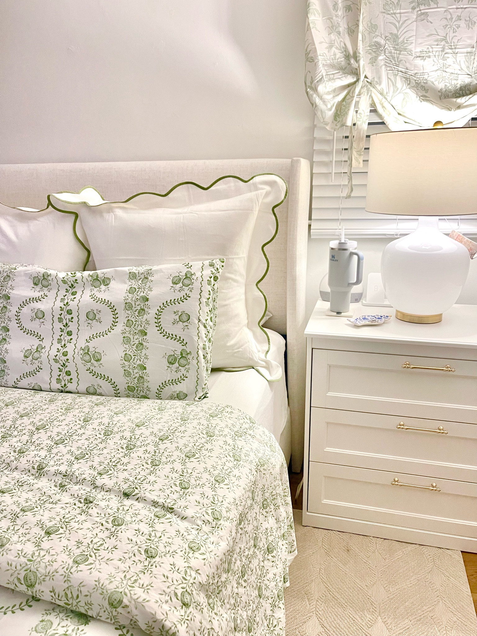 I linked the exact euro shams, pillows, curtain, drawer pulls, lamp, and bed. ☁️💤 Duvet cover is sold out - but I linked some similar ones below! 

#LTKSeasonal #LTKFind #LTKhome