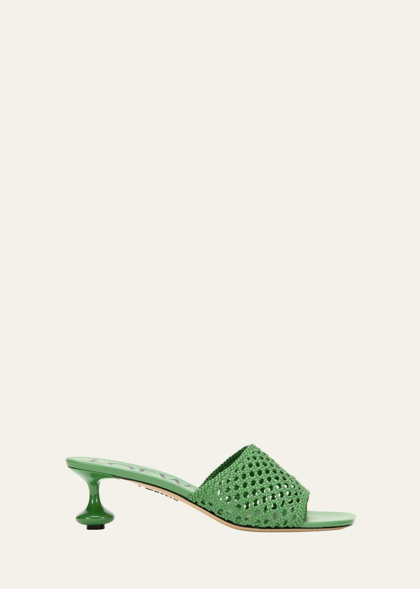 Loewe Toy Leather Woven Slide Sandals | Bergdorf Goodman