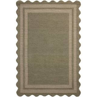Chris Love Julia Scottie Olive / Pebble 7ft. 9in. x 9ft. 9in. Transitional Area Rug | The Home Depot