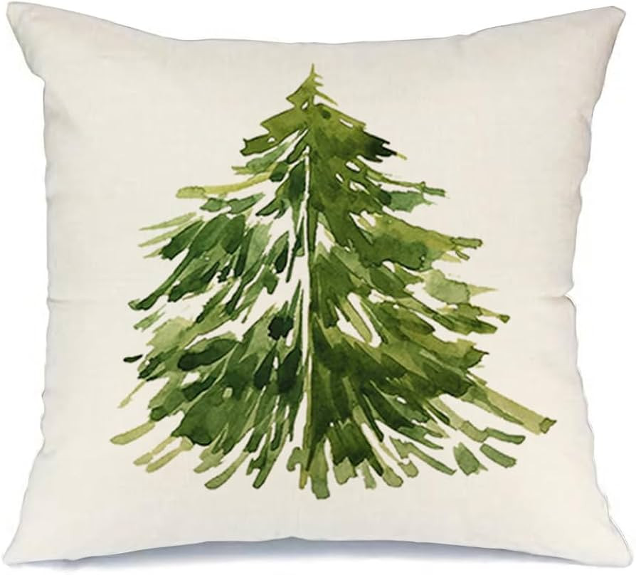 RABUSOFA Winter Christmas Tree Pillow Covers 18x18 Inch,Christmas Decorations Pillows Decorative ... | Amazon (US)