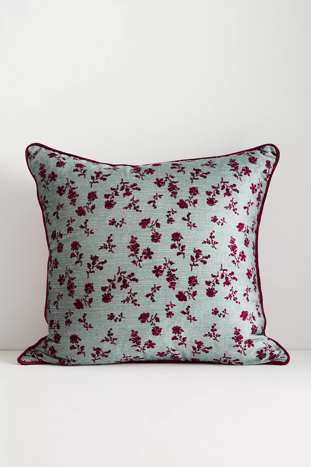 Alva Floral Cotton Velvet Pillow | Anthropologie (US)