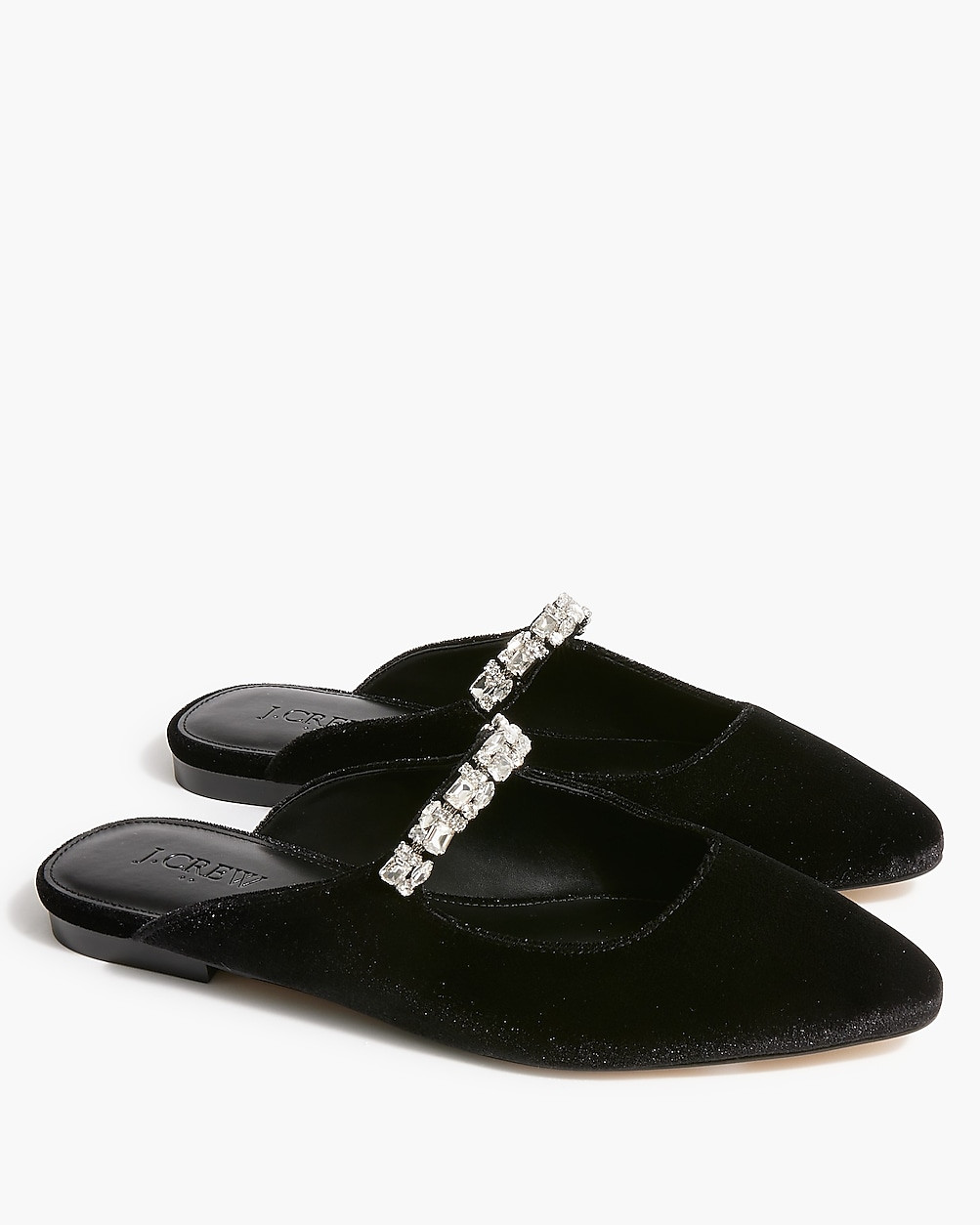 Velvet rhinestone mules | J.Crew Factory