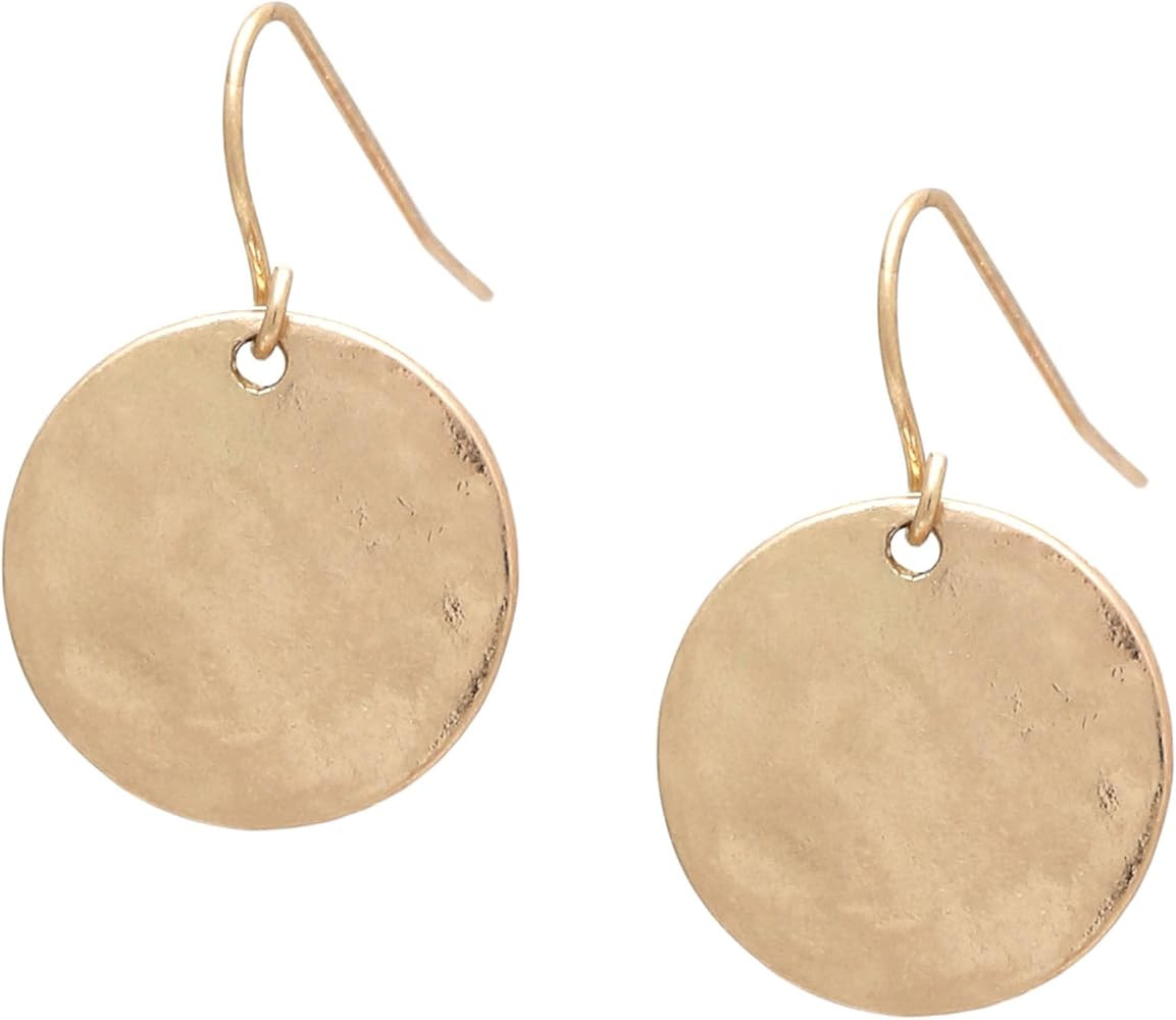 Gold & Silver Small Dangle Earrings for Women, Mixed Metal & Shell Inside, Circle & Teardrop Shap... | Amazon (US)