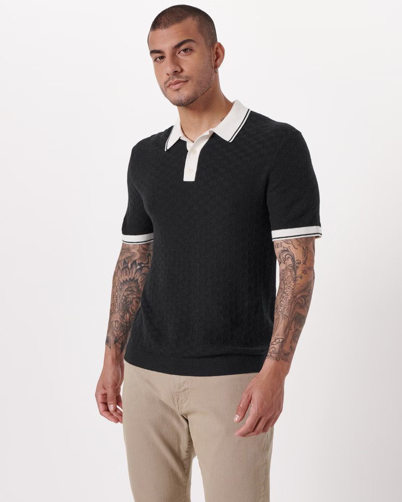 Tipped 3-Button Sweater Polo | Abercrombie & Fitch (US)