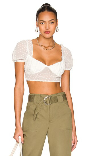 Iris Puff Sleeve Top in White | Revolve Clothing (Global)