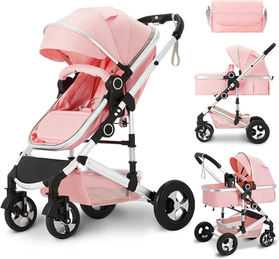 Kinder King 2 in 1 Convertible Baby Stroller, Folding High Landscape Infant Carriage, Newborn Rev... | Amazon (US)