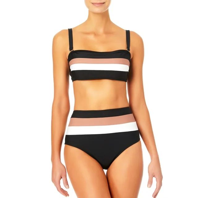 Time and Tru Women's and Women's Plus Size Colorblock Swim Top | Walmart (US)