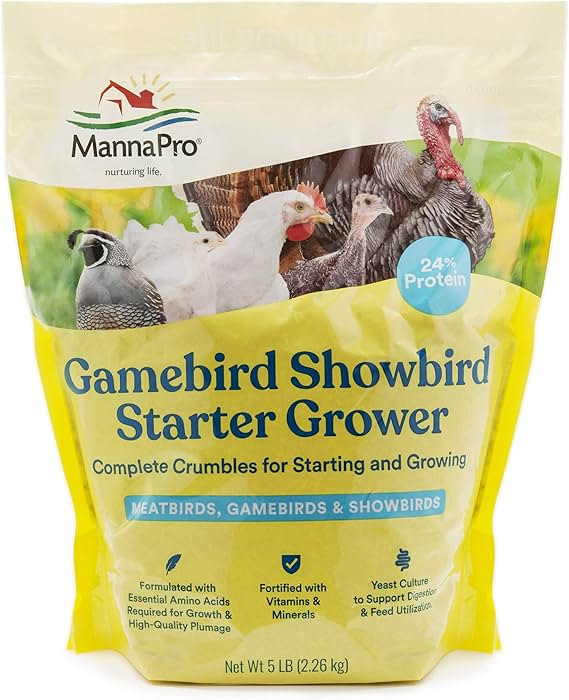 Manna Pro Gamebird Showbird Crumbles, Healthy Poultry Feed, Formulated with Vitamins & Minerals, ... | Amazon (US)