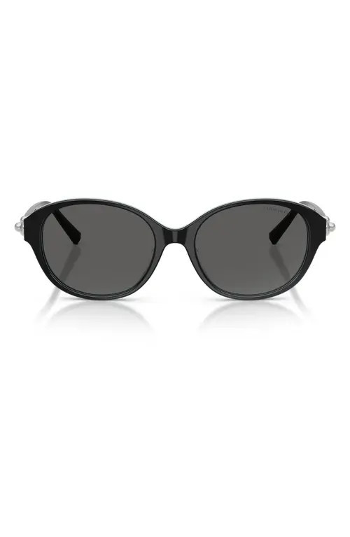 Tiffany & Co. 54mm Round Sunglasses in Black On Tiffany Blue /Grey at Nordstrom | Nordstrom