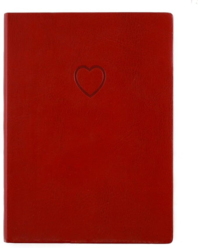 WORLD TRAVELER Eccolo Red Embossed Heart Writing Journal Notebook, 256 Lined Pages, Flexible Faux... | Amazon (US)