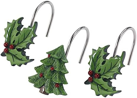 Spode - Shower Curtain Hooks, Holiday Bathroom Accessories, Set of 12 (Spode Christmas Tree Tarta... | Amazon (US)