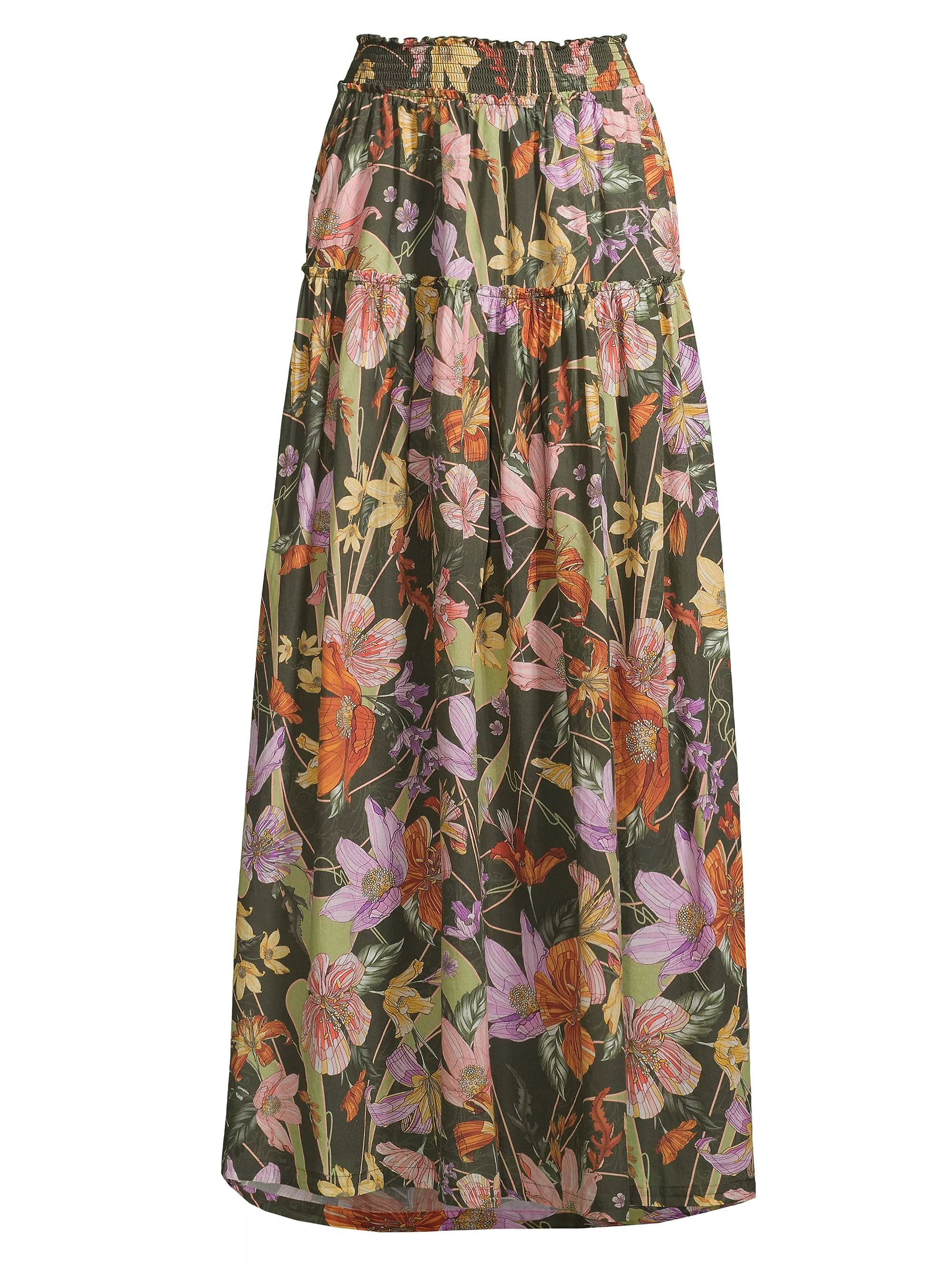 Jenna Vitreo Cotton Floral Maxi Skirt | Saks Fifth Avenue
