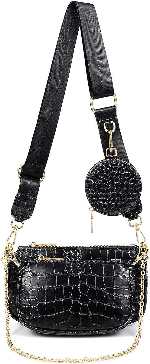 Small Crossbody Bags for Women Multipurpose Golden Zippy Handbags with Coin Purse including 3 Siz... | Amazon (US)