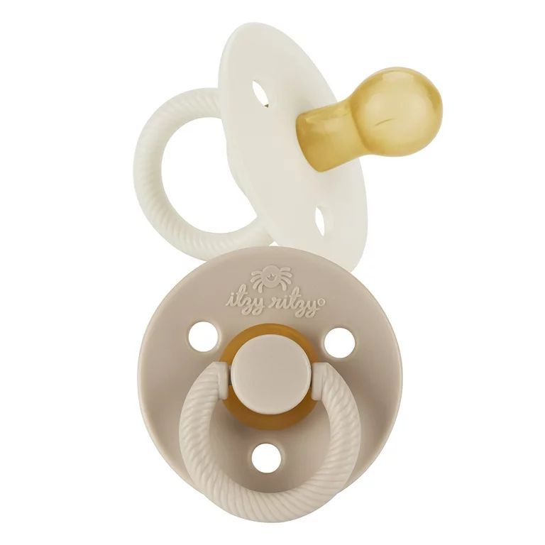 Itzy Ritzy Natural Rubber Infant Pacifiers; for Ages 0 - 6 Months; 2-Pack of Coconut & Toast - Wa... | Walmart (US)