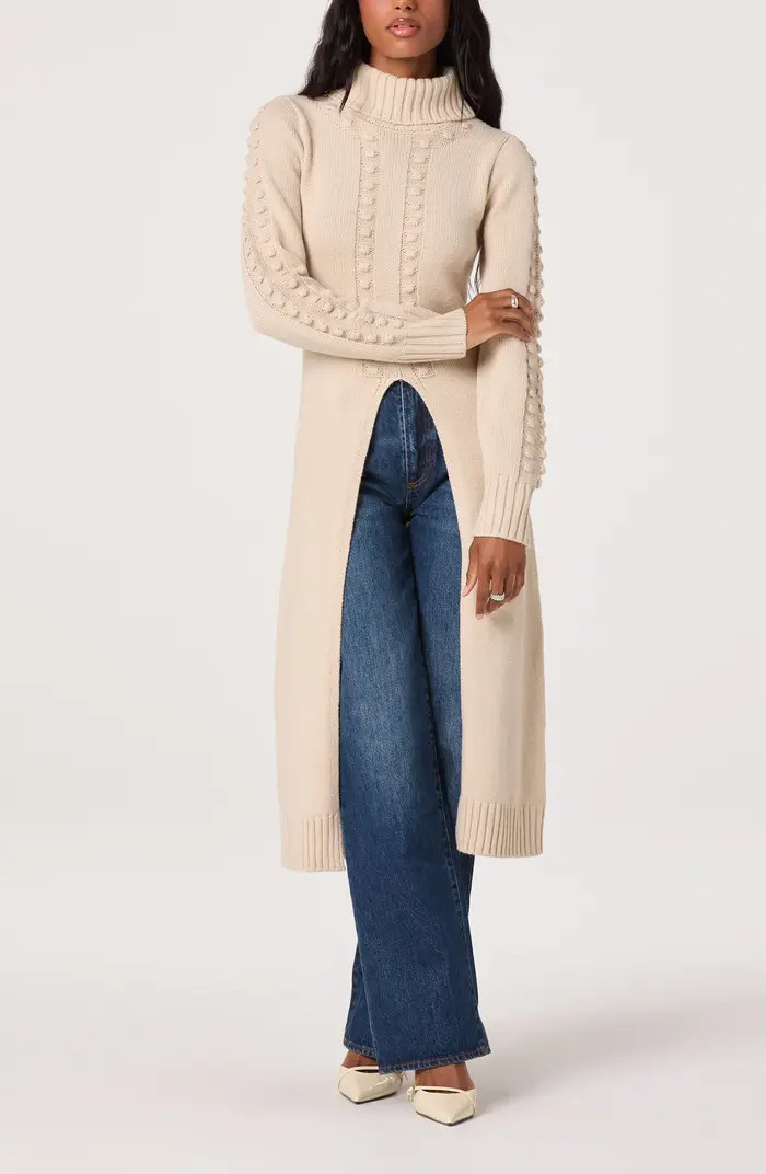 Textured Maxi Turtleneck Sweater | Nordstrom