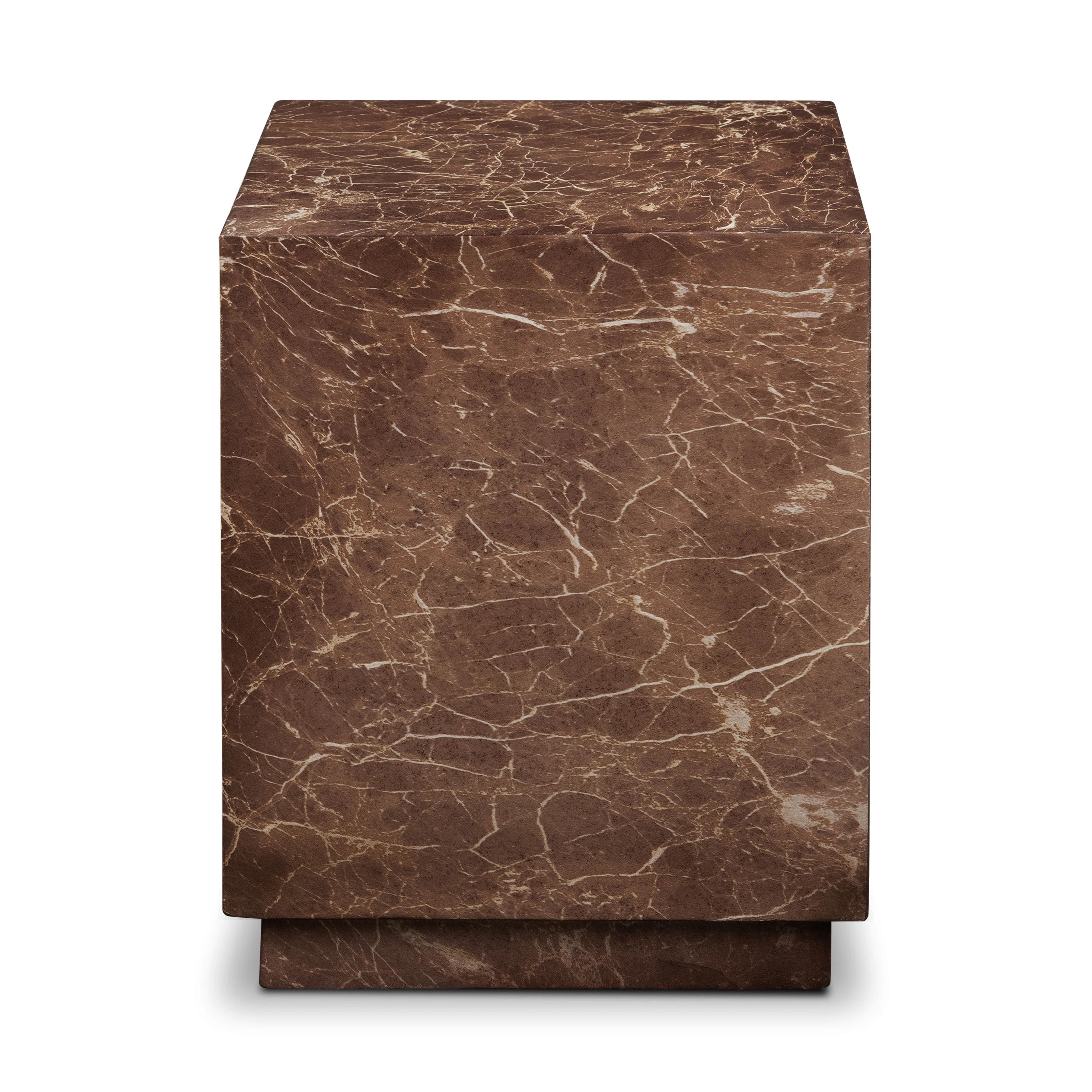 Stova Cube Concrete Side Table With Marble Finish | Wayfair North America