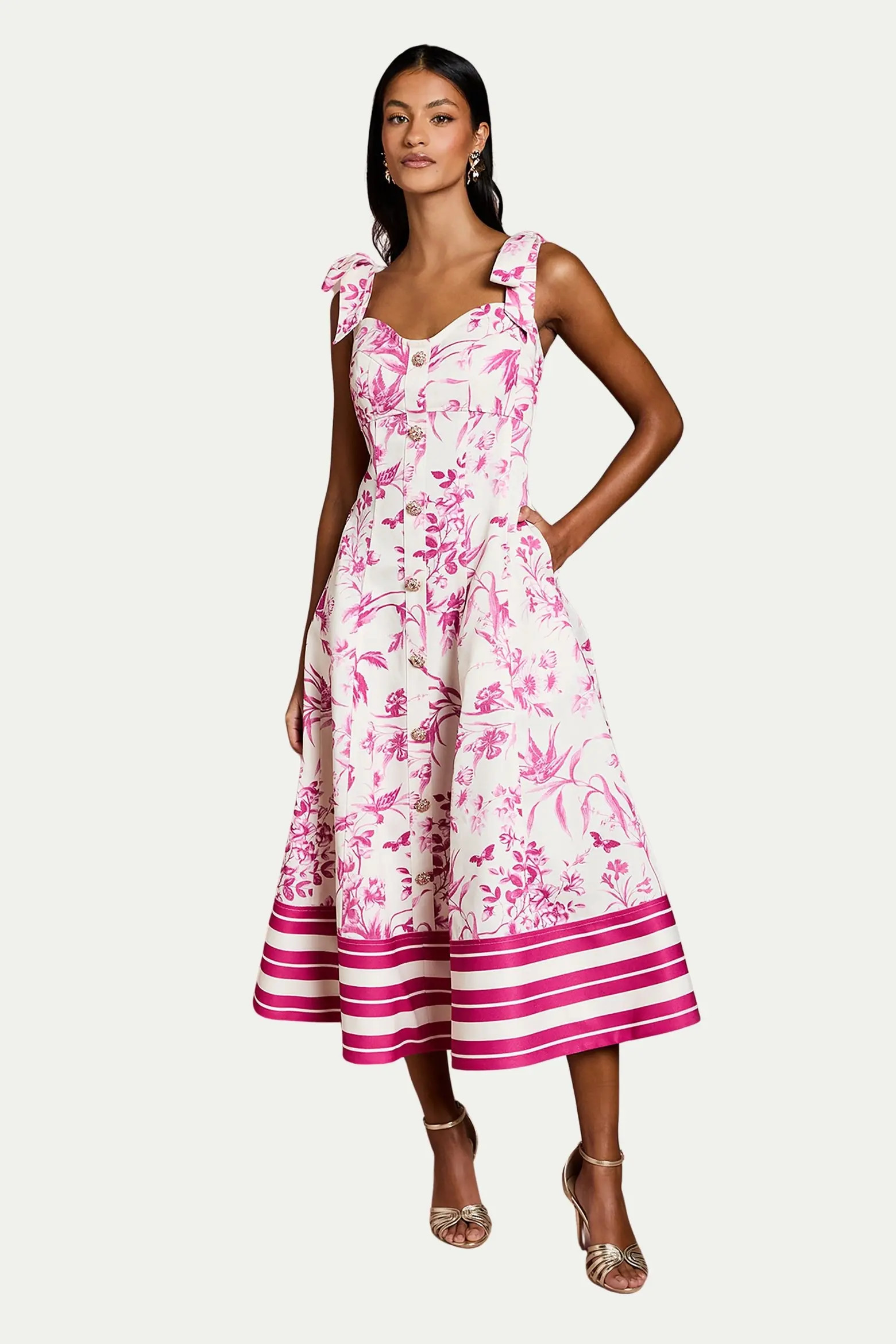 Panelled Fit And Flare Midi Dress (Women) | Nordstrom | Nordstrom