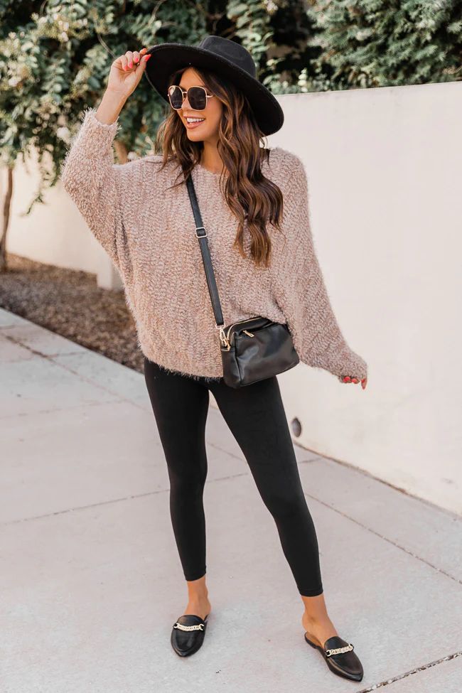 Whisper My Dreams To You Taupe Sweater | The Pink Lily Boutique