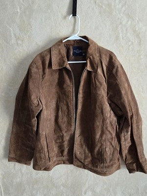 Faded Glory L Men’s Suede Leather Jacket Brown Nutmeg Zip Front Classic Western | eBay US