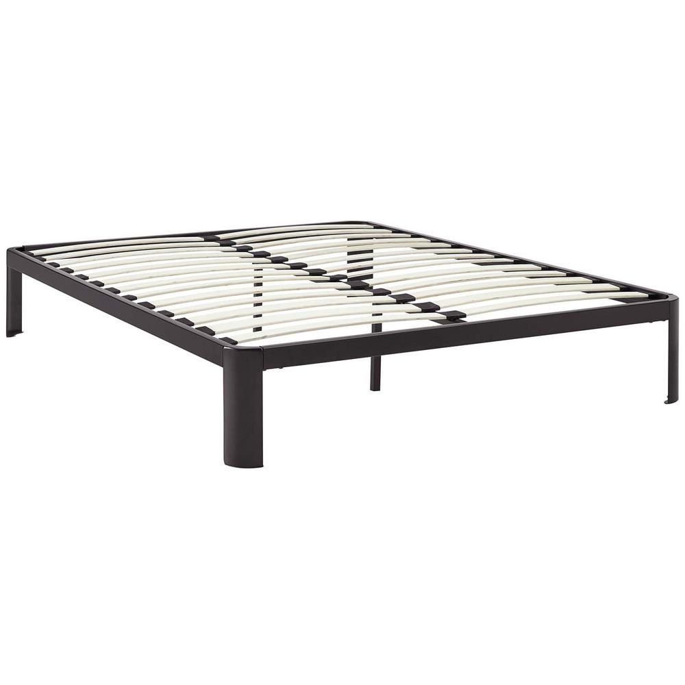 MODWAY Corinne Brown Queen Bed Frame | The Home Depot
