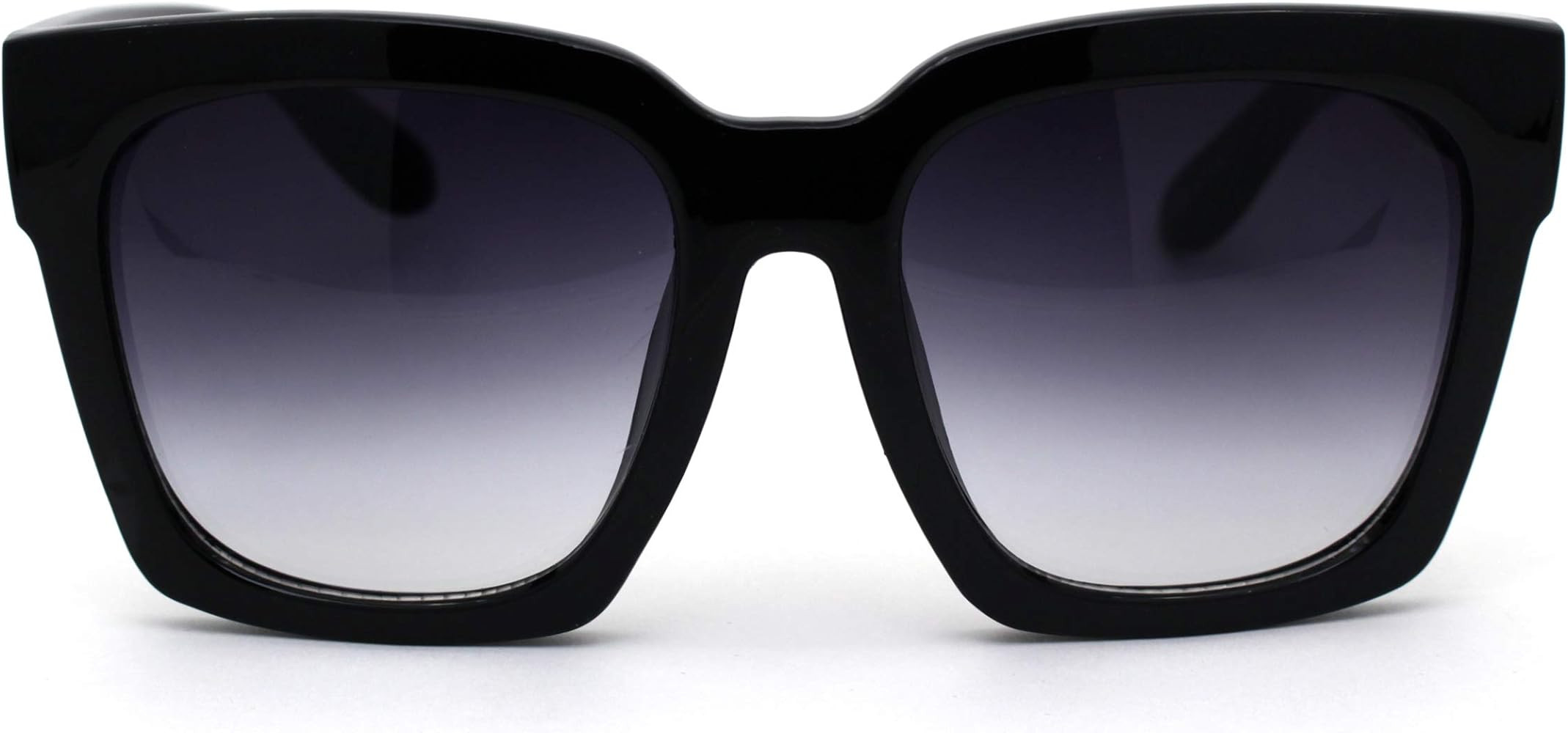 Womens Boyfriend Style XXL Oversize Horned Rim Thick Plastic Sunglasses | Amazon (US)