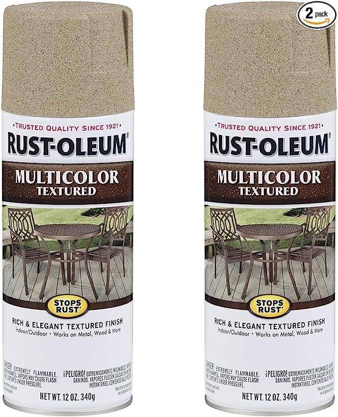 Rust-Oleum 223524A2 Multi-Color Textured Spray Paint, 2 Pack, Desert Bisque, 24 Ounce | Amazon (US)